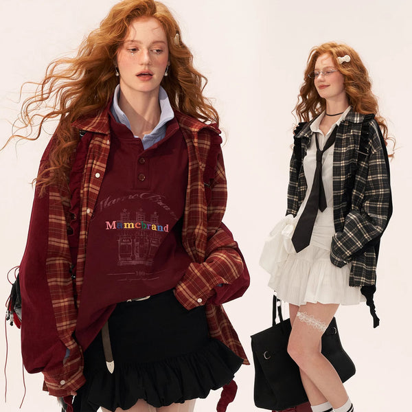 American Vintage Check Frill Shirt
