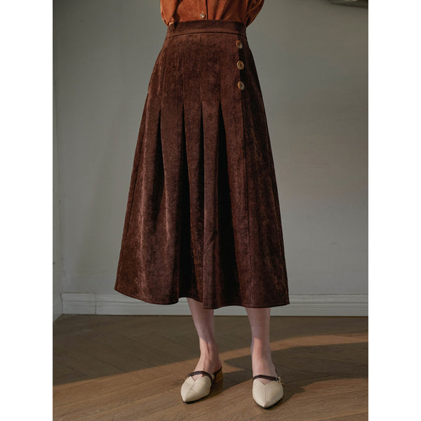 Dark Brown Corduroy Skirt