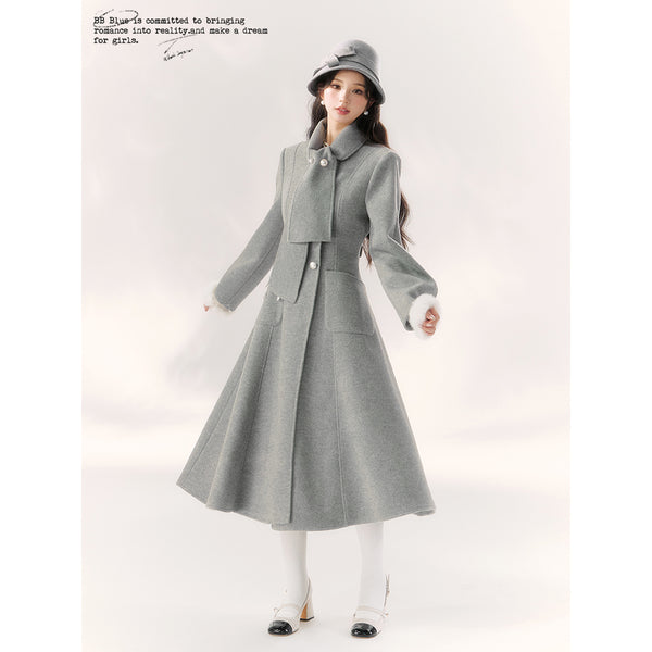 Gray Embroidered Classical Coat