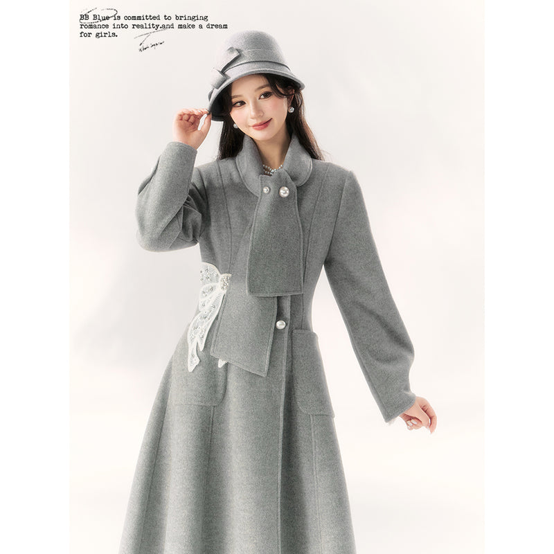 Gray Embroidered Classical Coat