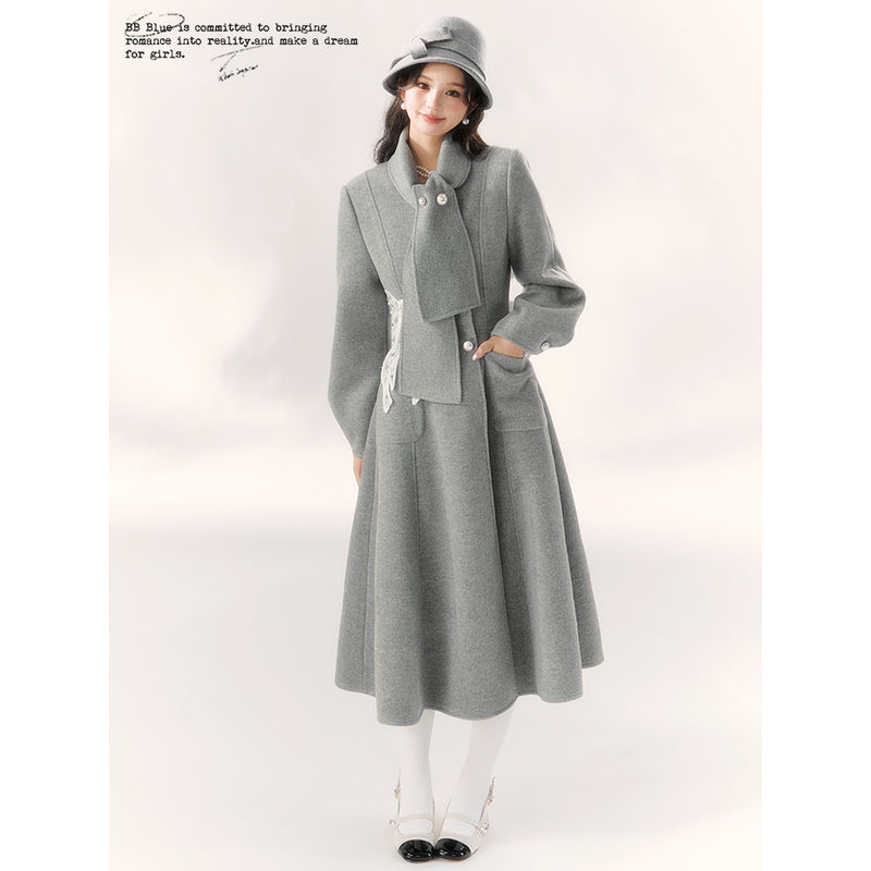 Gray Embroidered Classical Coat