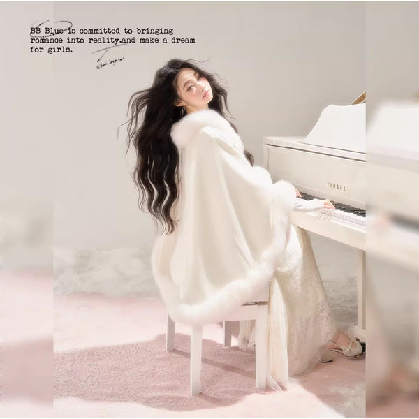 Romantic Fur Cape Coat
