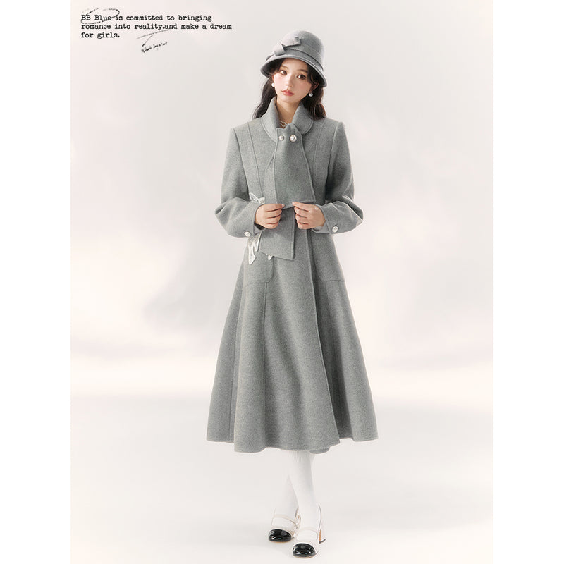 Gray Embroidered Classical Coat