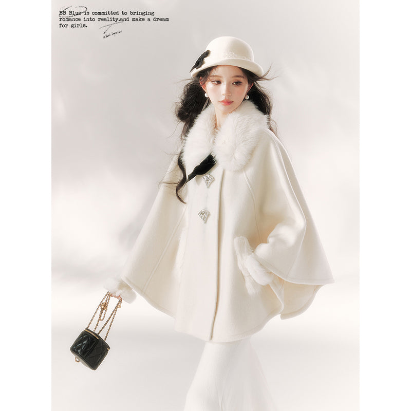 Innocent Girl Ribbon Fur Cloak