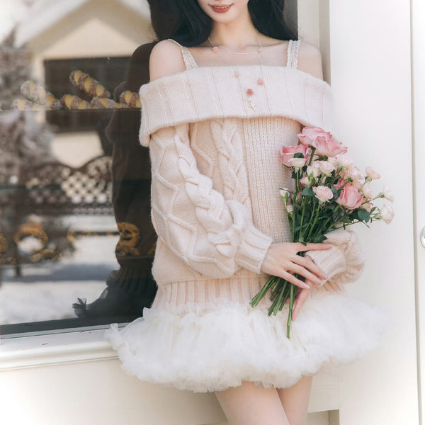 恋するお嬢様のケーブルニットトップス[2026年2月上旬-3月上旬発送予定]