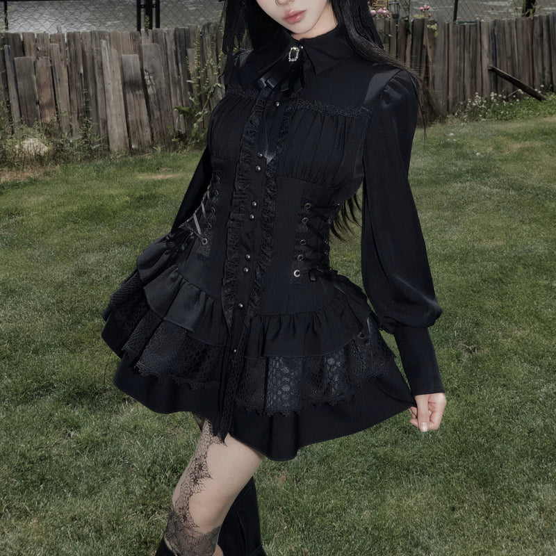 黒百合のお嬢様のコルセットワンピース – ManusMachina
