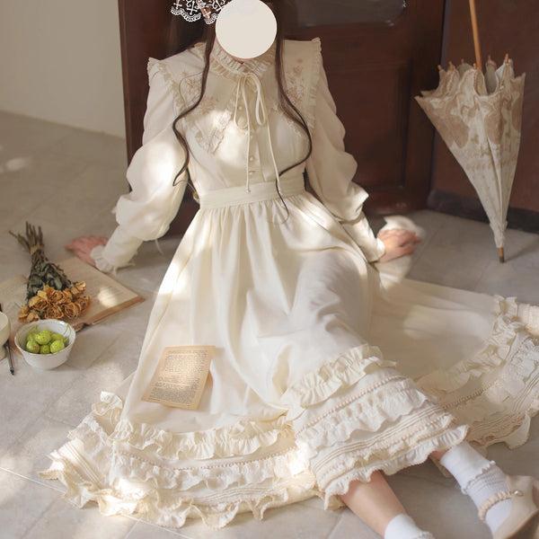 奏鳴曲を奏でる刺繍クラシカルワンピース