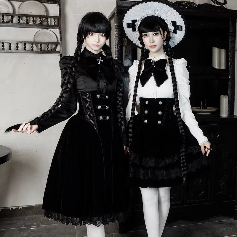 d*3様 alice au aa 退廃ガーゼブラウス　ゴシック 暗黒の舞踏会のゴシックブラウス[2026年5月下旬-6月下旬発送予定