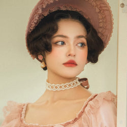 鴇色の王妃のボンネットと首飾り[2026年5月中旬-6月中旬発送予定