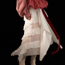 Irregular Texture Sheer Long Skirt