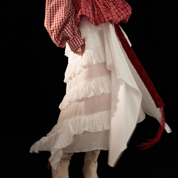 Irregular Texture Sheer Long Skirt