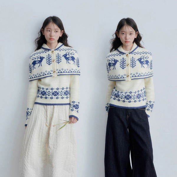 Nordic Knit Cape and Sweater