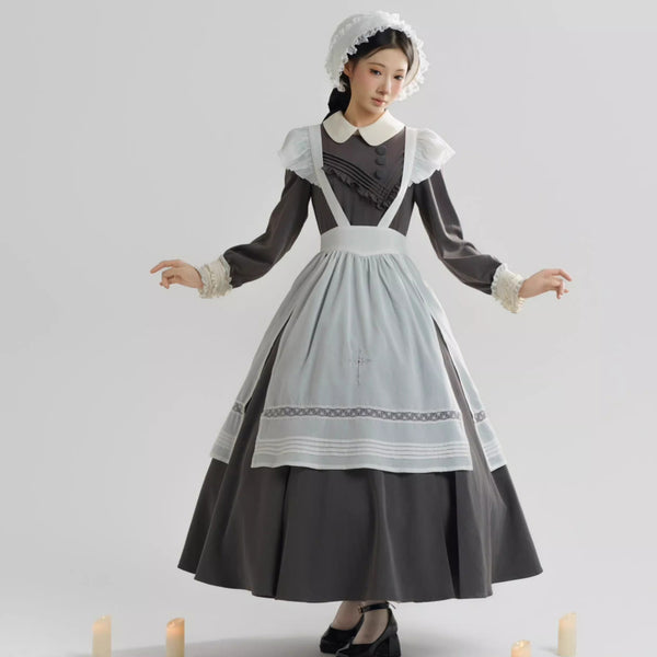 召使いのお嬢様のクラシカルワンピースとエプロンとボンネット[2026年2月下旬-3月下旬発送予定]