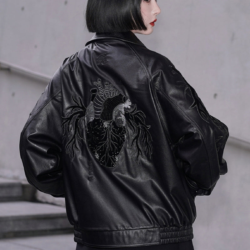 激レア　【日本未発売】　本革　レザージャケット　DIPSET　Y2K　刺繍入り 楽天市場】＜送料無料＞【錦】桜流水 総刺繍 レザー ジャケット 限定40