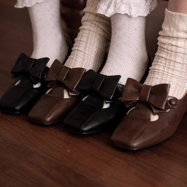 英国少女のリボンクラシカルシューズ - Brown[2025年12月下旬-2026年1月下旬発送予定]