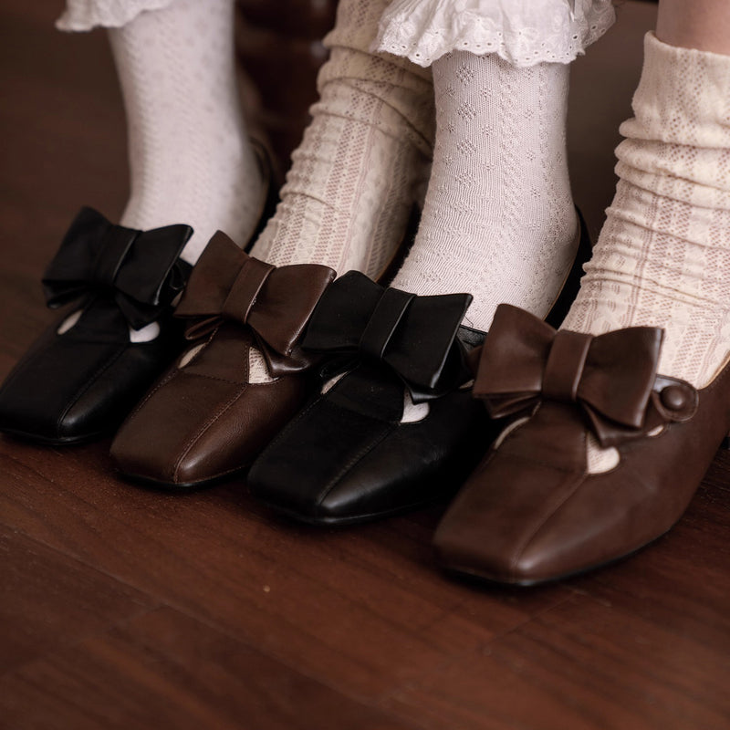 英国少女のリボンクラシカルシューズ - Brown[2025年12月下旬-2026年1月下旬発送予定]