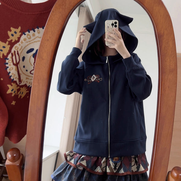 Afternoon Tea Time Cat Ear Hoodie