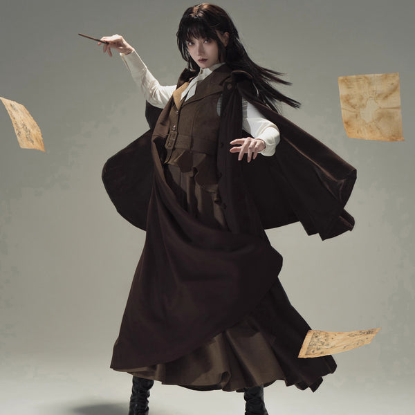 Wizarding World British Cape Long Coat - Brown[2025年12月中旬-2026年1月中旬発送予定]