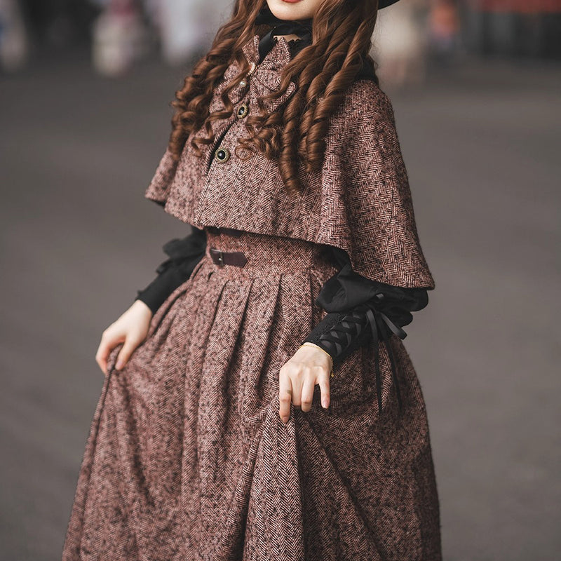 伯爵令嬢のジャンパースカートとケープ - Brown[2026年2月上旬-3月下旬発送予定]