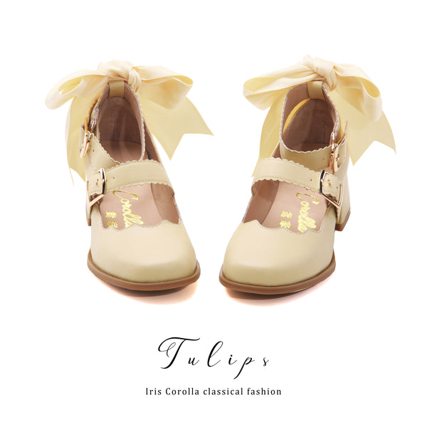 Tulip Ribbon Mary Jane Pumps - Light Yellow[2025年4月下旬-5月中旬発送予定]