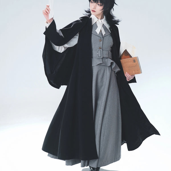 Wizarding World British Cape Long Coat - Black[2025年12月中旬-2026年1月中旬発送予定]