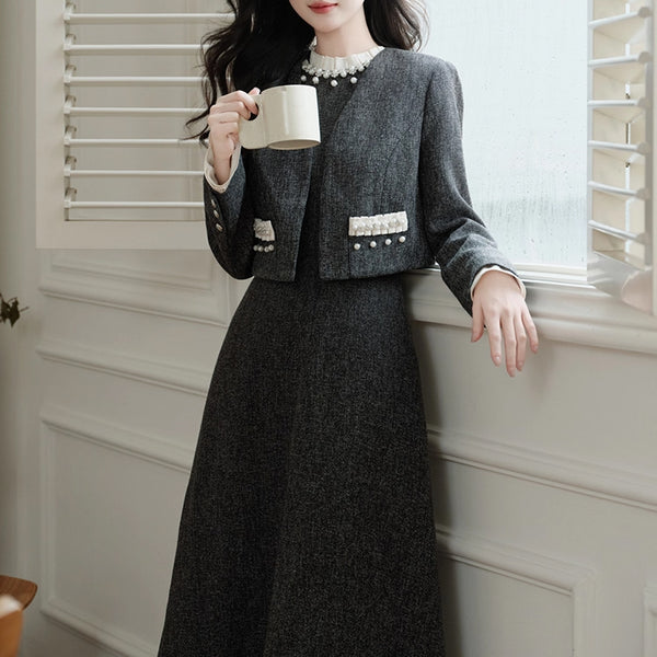 Parisian Gray Short Jacket and Dress
