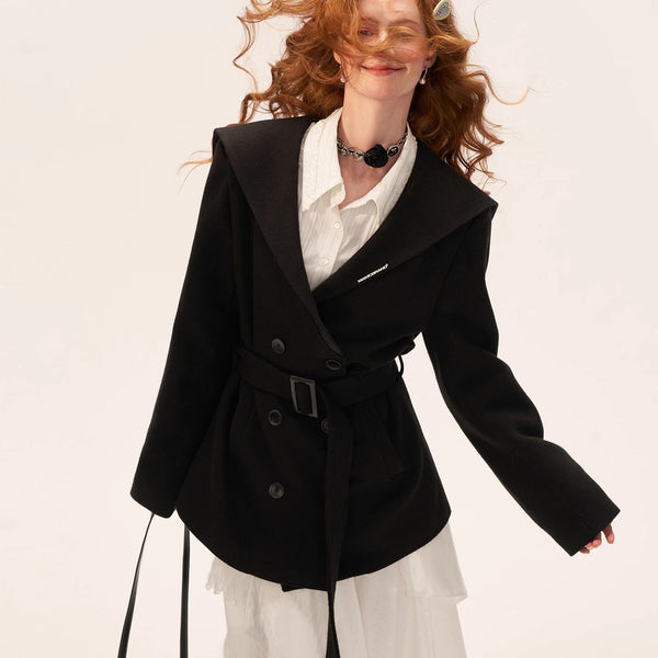 Black Double-breasted Sailor Jacket