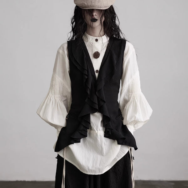 Black Frill Nostalgia Vest