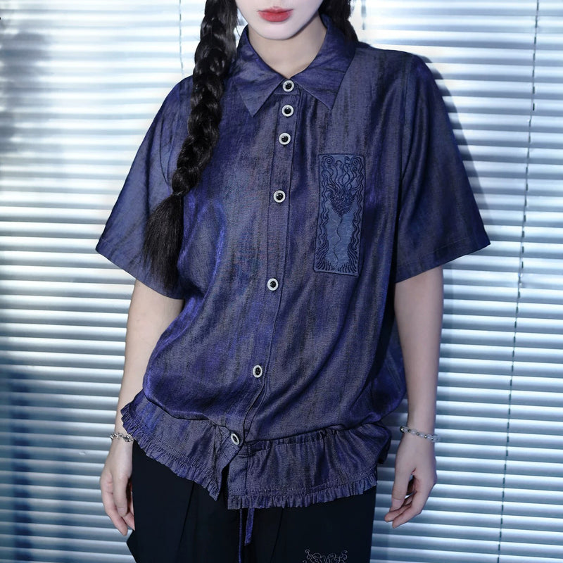海百合の刺繍フリルブラウス – ManusMachina