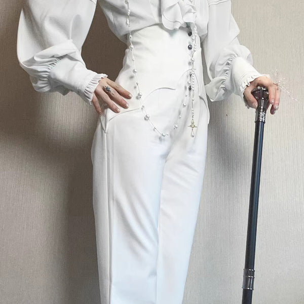 貴族令嬢のコルセットロングパンツ - White[2026年3月上旬-4月上旬発送予定]