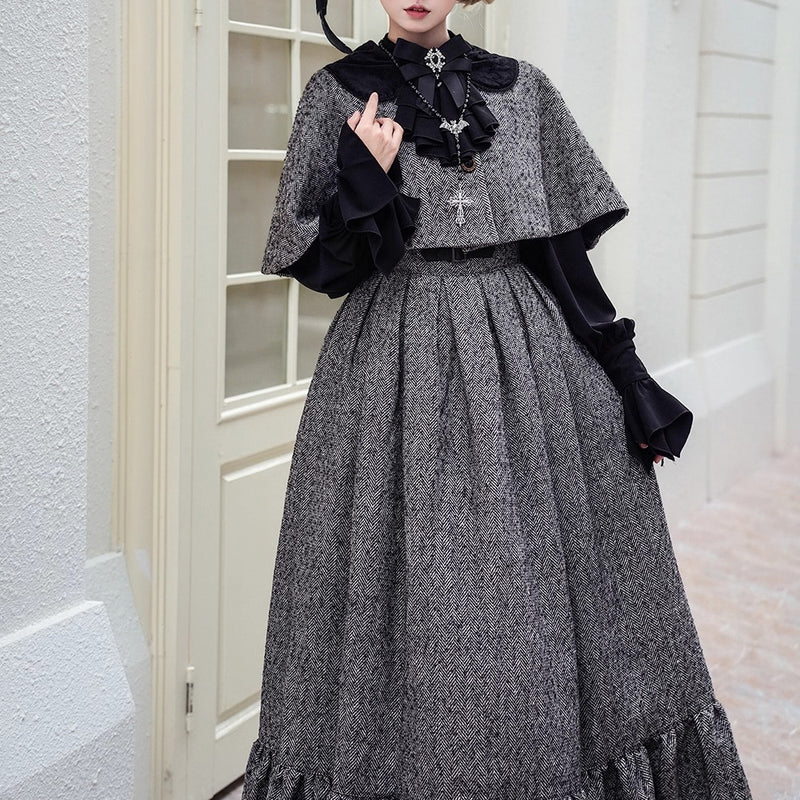 伯爵令嬢のジャンパースカートとケープ - Gray[2026年2月上旬-3月下旬発送予定]