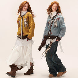 Fawn and Butterfly Knit Cardigan