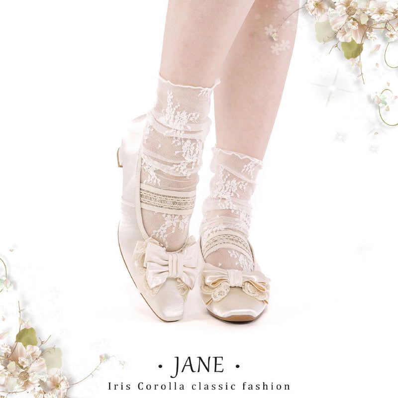 Satin Ribbon Low Heel Pumps - Ivory[2025年7月上旬-8月上旬発送予定]