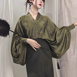 幽玄の竹林のバルーンスリーブブラウス