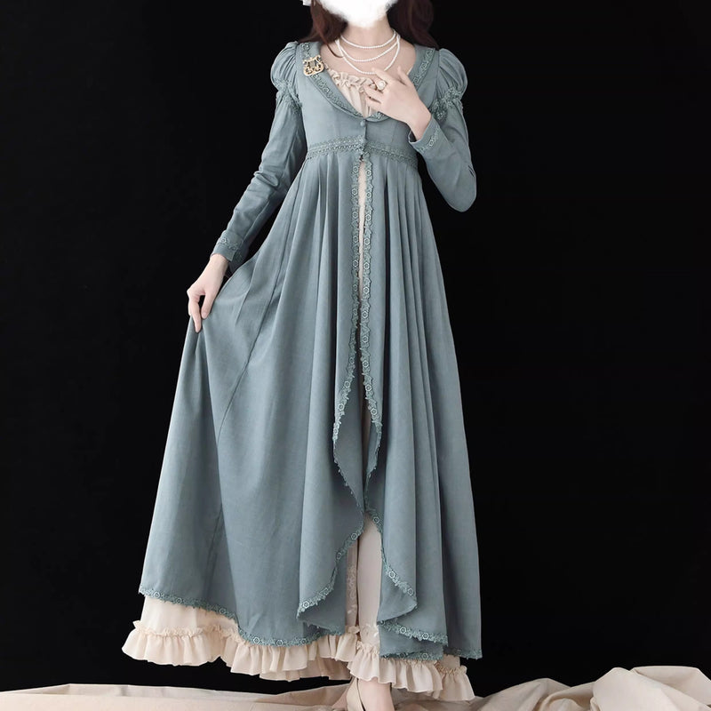 浅縹の貴婦人の刺繍クラシカルコート[2026年7月上旬-7月下旬発送予定