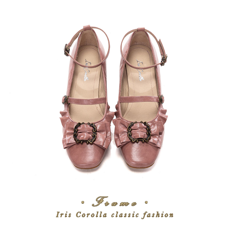 Court Ball Mary Jane Pumps - Matte Gray Pink[2026年1月上旬-1月下旬発送予定]