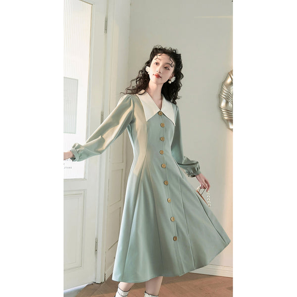 Pale Green French Retro Dress