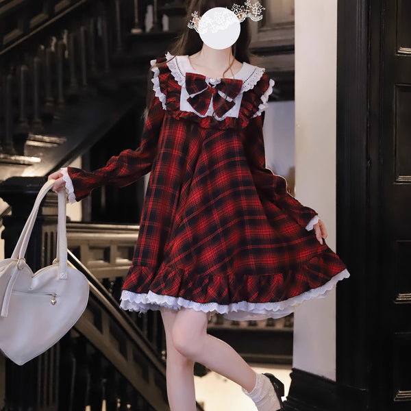 黒紅のお嬢様のドールワンピース