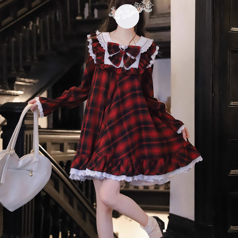 黒紅のお嬢様のドールワンピース