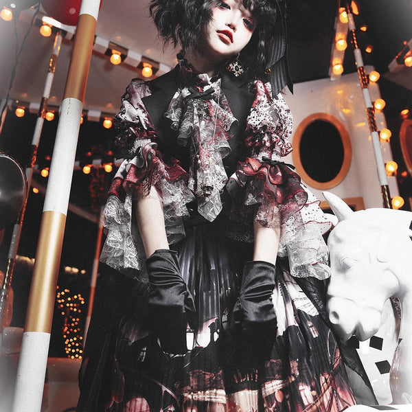 血塗れのお嬢様のキャバリアブラウス - Dark Red[2026年2月下旬-3月下旬発送予定]