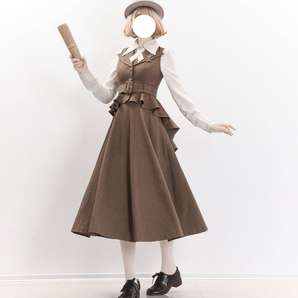 Wizarding World British Tail Vest and Strap Skirt - Brown