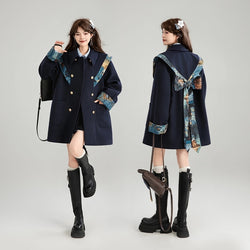 西洋油彩画のリボンダブルブレストコート