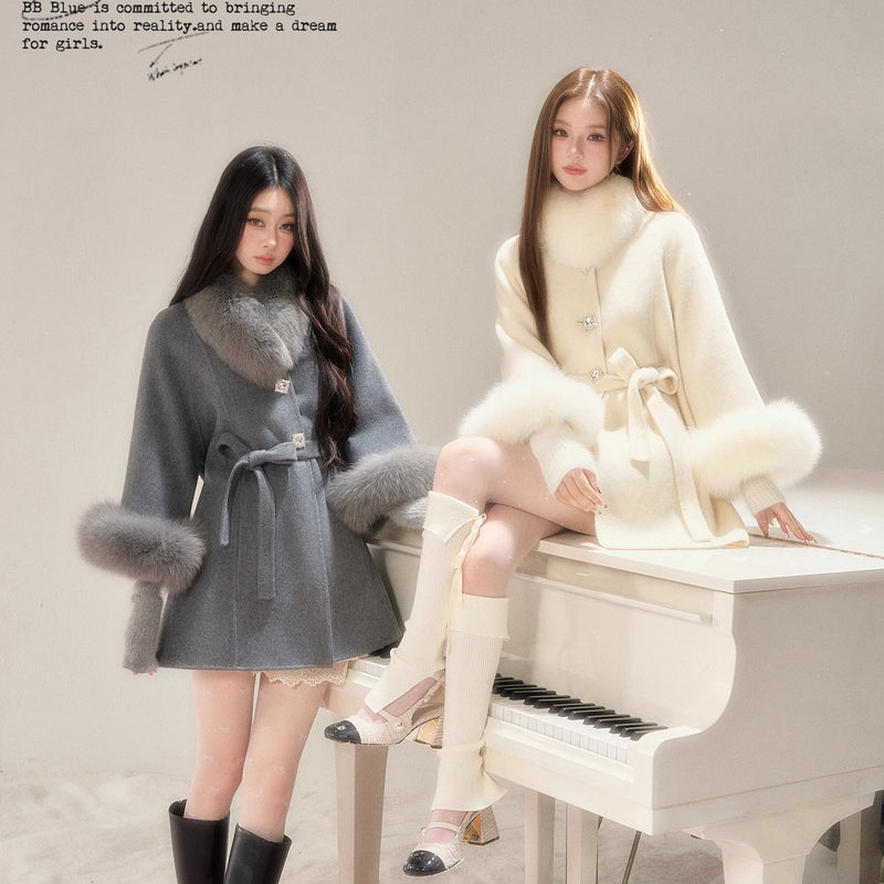 Elegant Girl's Fur Coat