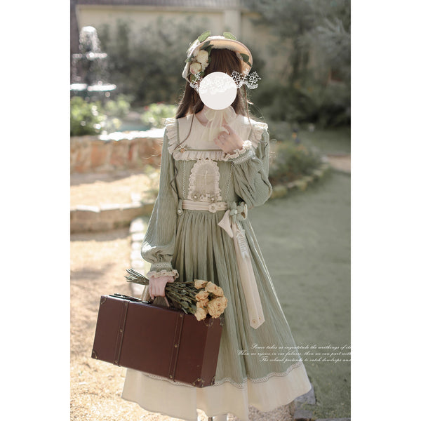 庭園の令嬢の刺繍クラシカルワンピース