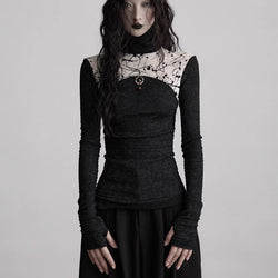 Ink Painting Knit Lace Tank Top