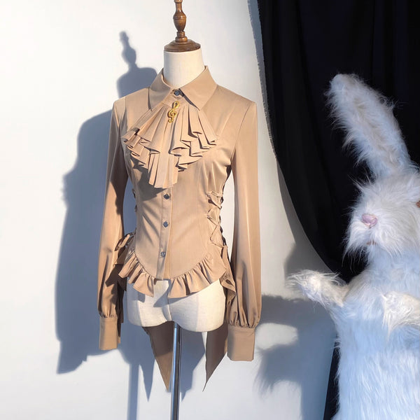 宮廷演奏家のドラマティックブラウス - Light Brown[2025年12月上旬-2026年1月上旬発送予定]