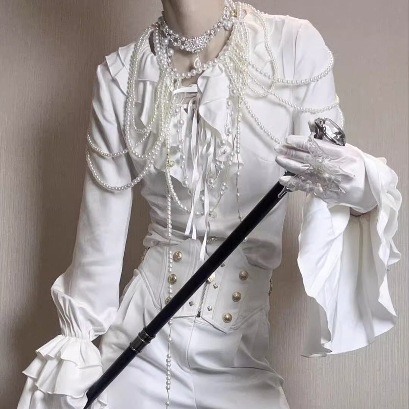 男爵令嬢のヴィクトリアンブラウス - White[2026年2月中旬-3月中旬発送予定]