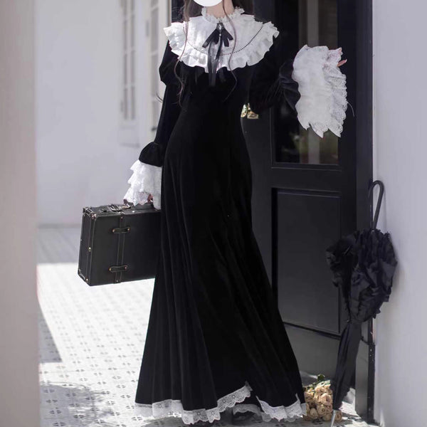 伯爵令嬢のベルベットマーメイドワンピース