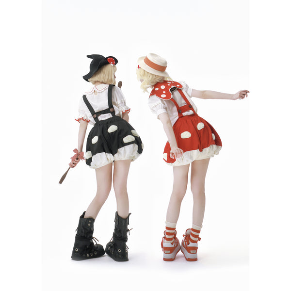 きのこのお嬢様のサロペットショートパンツ