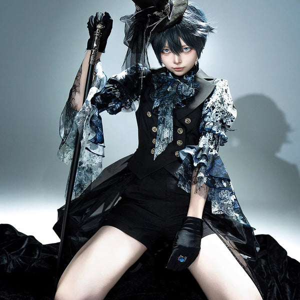 血塗れのお嬢様のキャバリアブラウス - Dark Blue[2026年2月下旬-3月下旬発送予定]